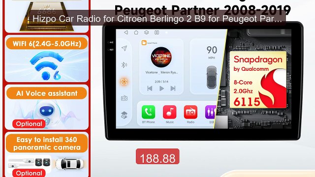 Hizpo Car Radio for Citroen Berlingo 2 B9 for Peugeot Partner... Amazing Value 2026 | Must Have!