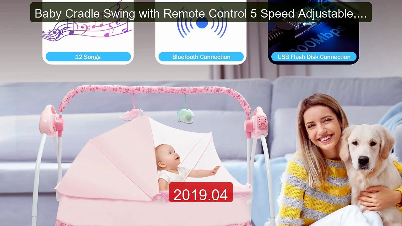 Baby Cradle Swing with Remote Control 5 Speed Adjustable, Blu... -- Amazing Value 2026 | Must Have!
