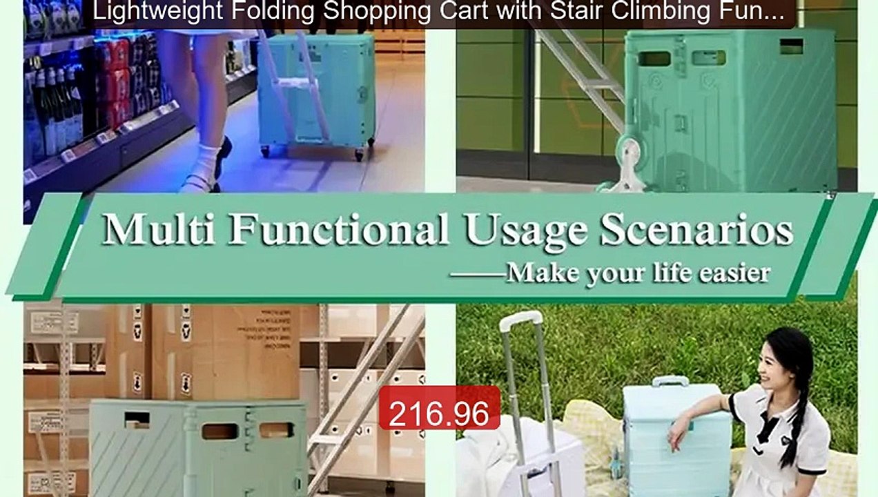 Lightweight Folding Shopping Cart with Stair Climbing Funct... -- Top Pick 2026 | Unbeatable Price!