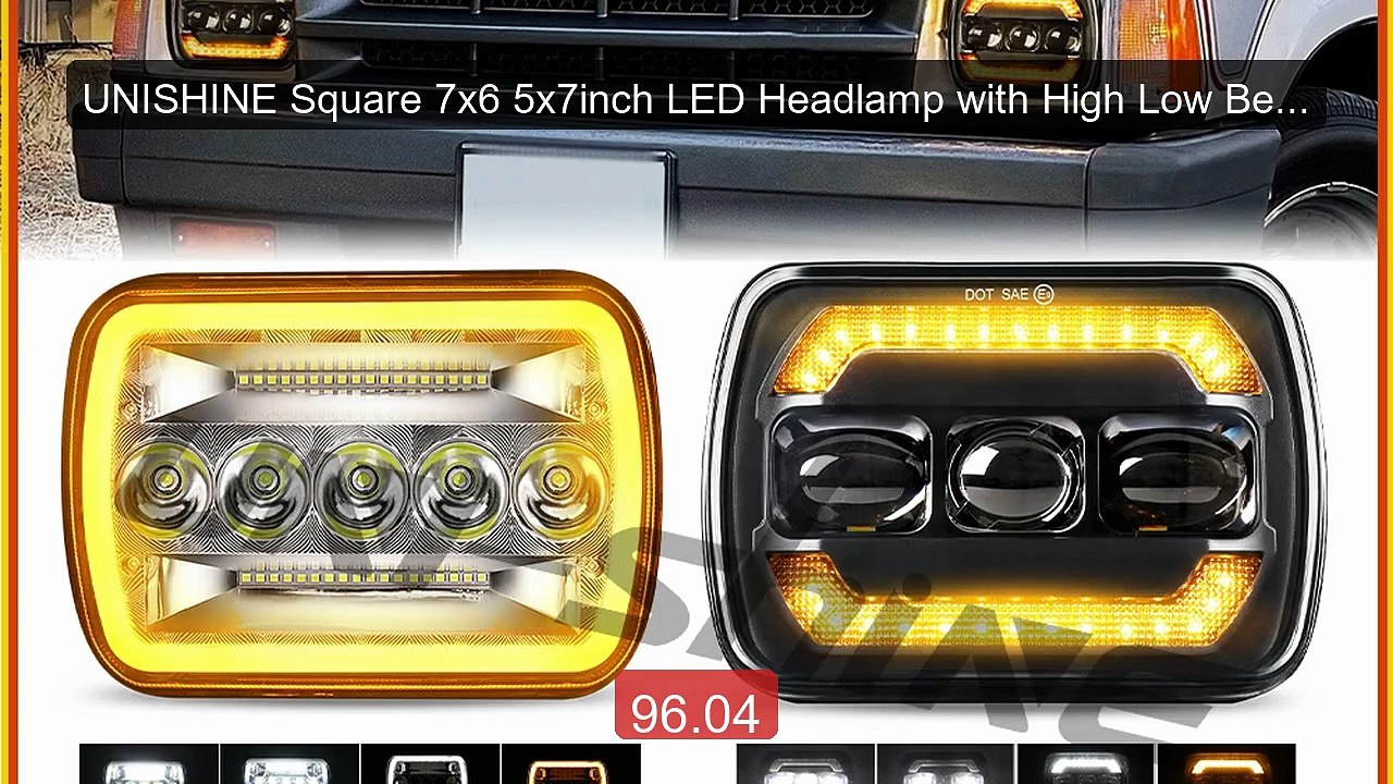 UNISHINE Square 7x6 5x7inch LED Headlamp with High Low Beams A... -- Hot Deal 2026 | Limited Offer!