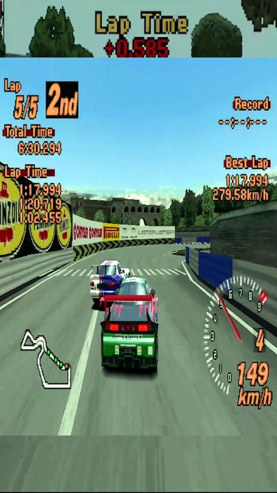 Gran Turismo 2 Rome Mugen NSX GT Overtaking Viper GT 😬 MT