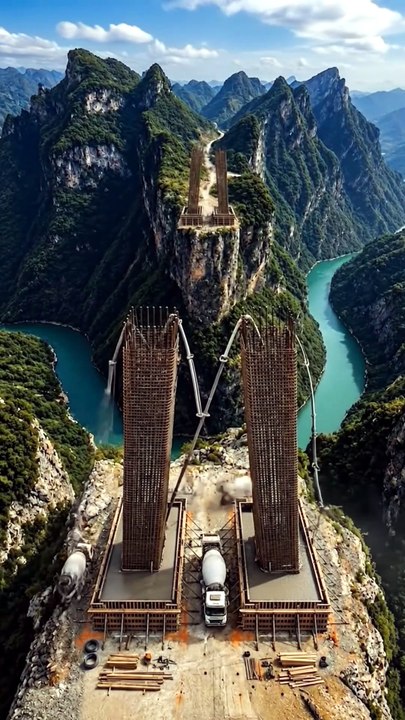 Building a Mega Suspension Bridge from Start to Finish.