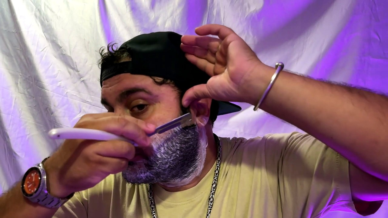 Shaving with Arko Soap Stick Straight Razor ASMR