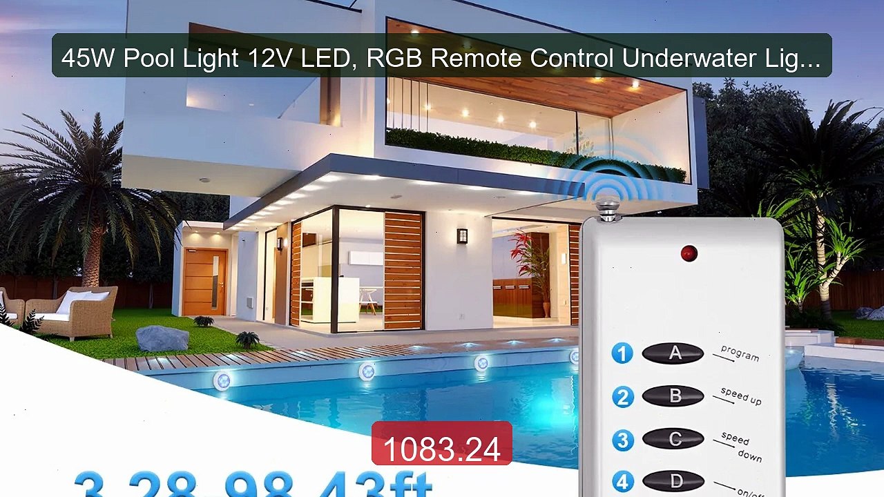 45W Pool Light 12V LED, RGB Remote Control Underwater Light IP... -- Best Buy 2026 | Great Quality!