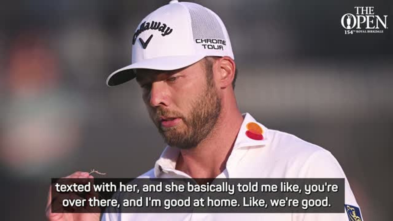 Wife's 'kick in the butt' inspires new dad Burns to lead The Open