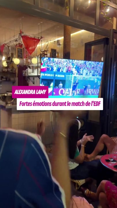 Alexandra Lamy à fond durant le match des bleus !