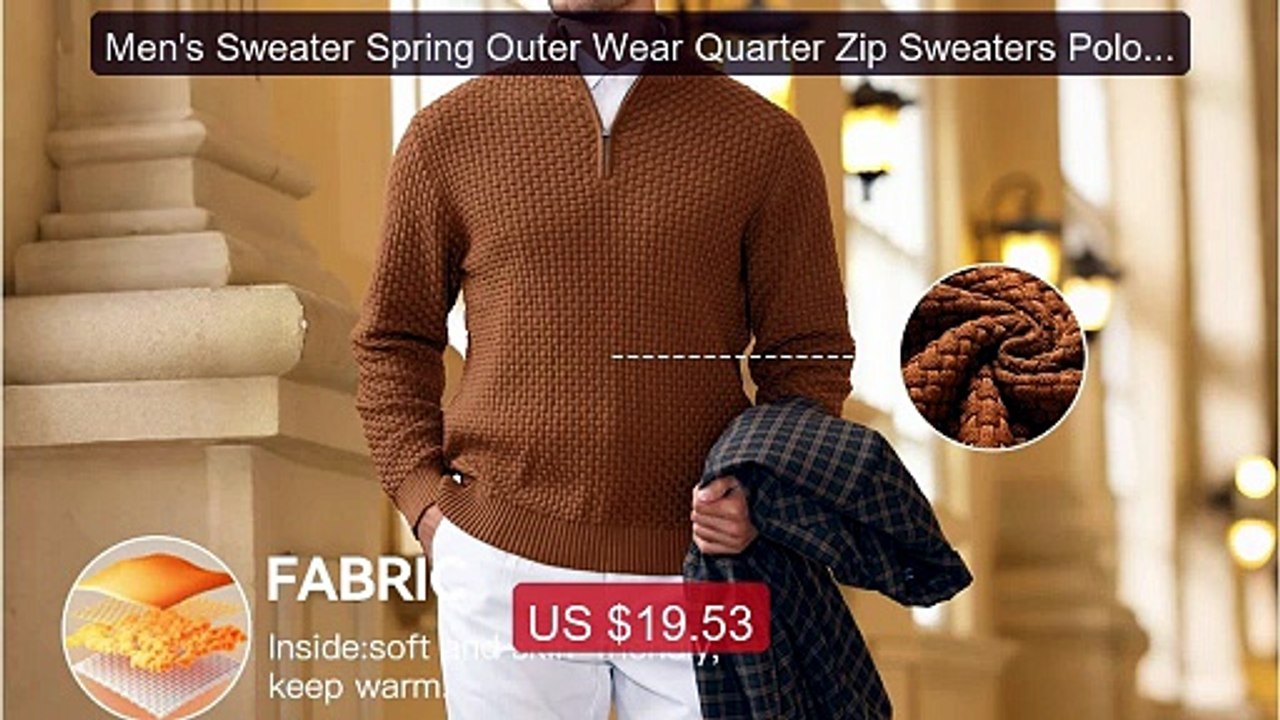 Men's Sweater Spring Outer Wear Quarter Zip Sweaters Polo Z... -- Top Pick 2026 | Unbeatable Price!