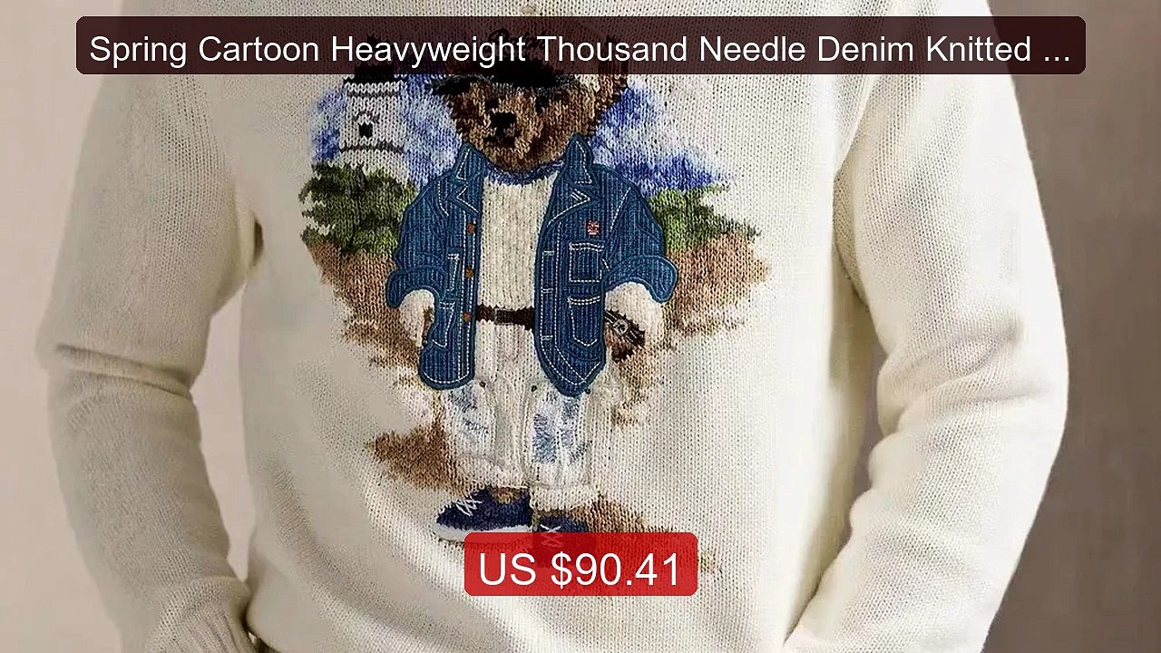 Spring Cartoon Heavyweight Thousand Needle Denim Knitted Sweat... -- Best Buy 2026 | Great Quality!