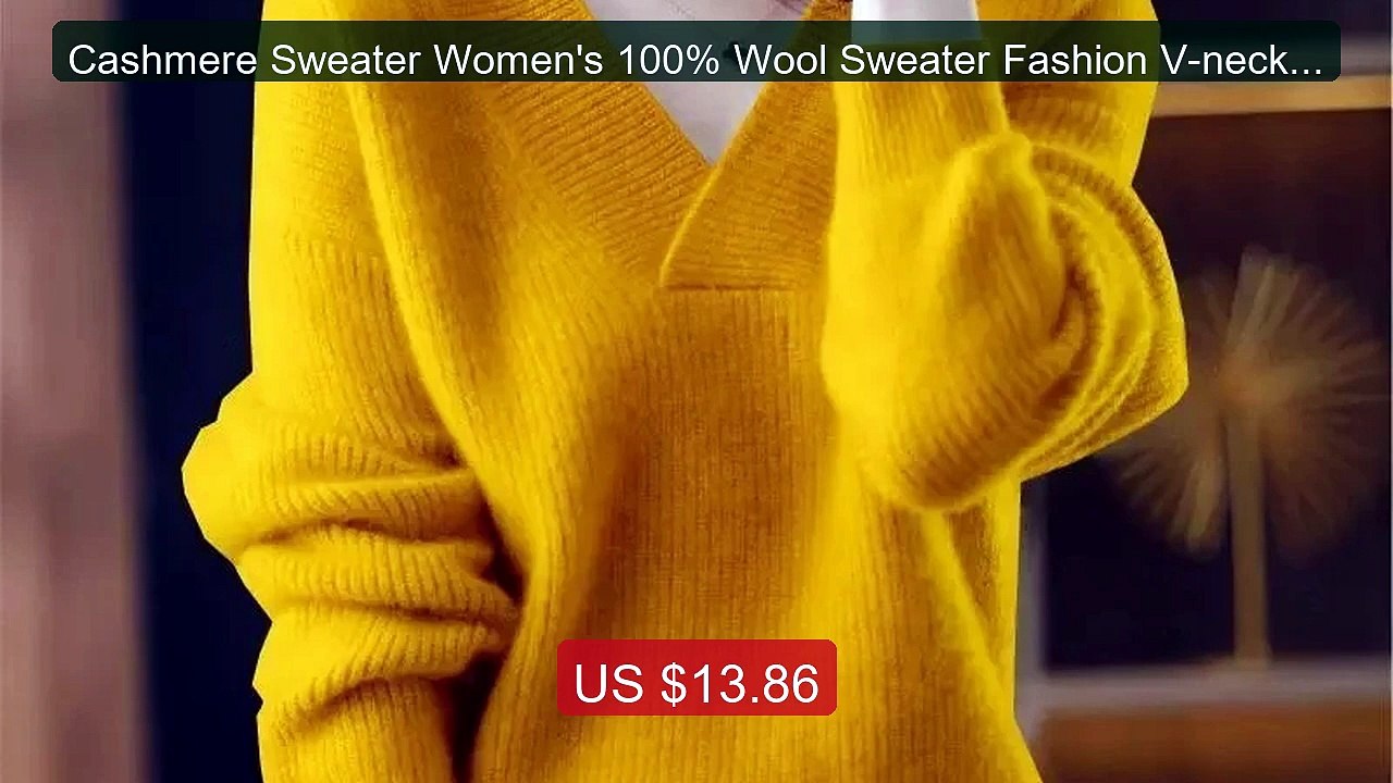 Cashmere Sweater Women's 100% Wool Sweater Fashion V-neck Knit... -- Hot Deal 2026 | Limited Offer!
