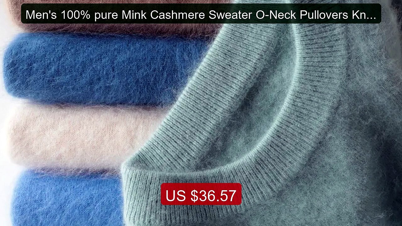 Men's 100% pure Mink Cashmere Sweater O-Neck Pullovers Knit L... -- Amazing Value 2026 | Must Have!