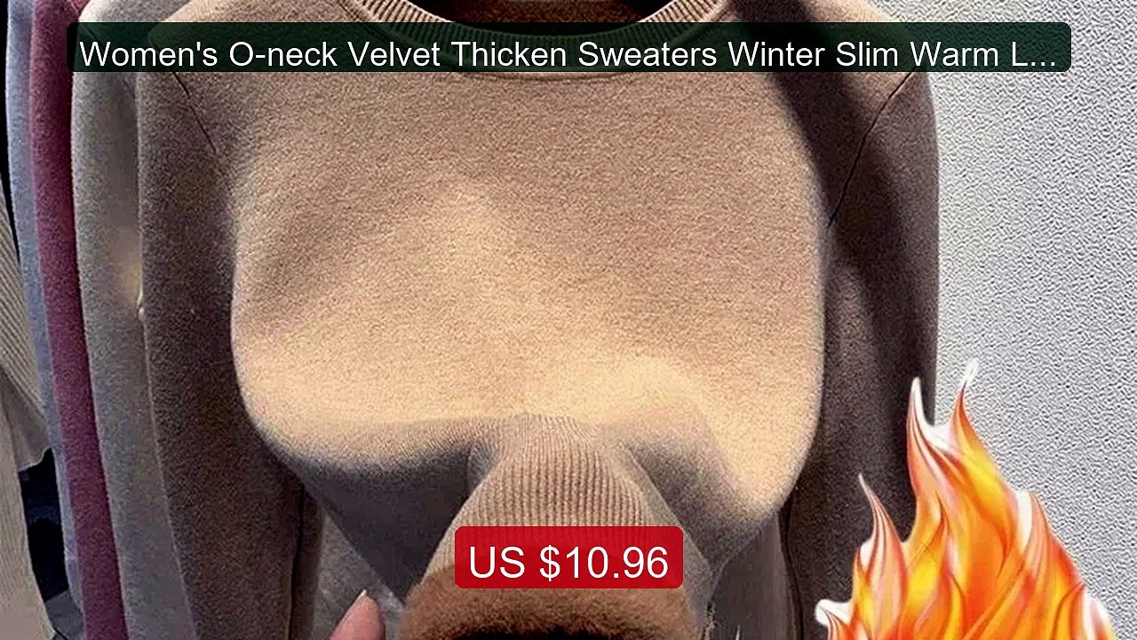 Women's O-neck Velvet Thicken Sweaters Winter Slim Warm Long Sleev... -- Best Deal 2026 | Shop Now!