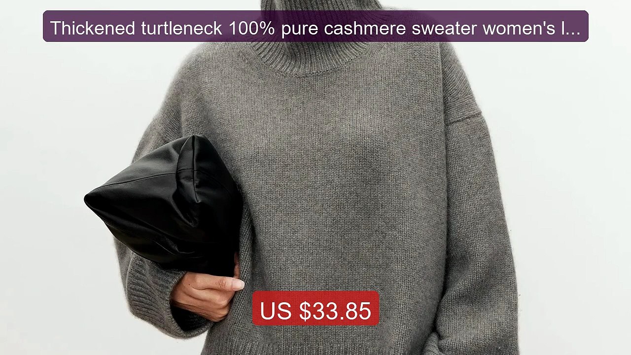 Thickened turtleneck 100% pure cashmere sweater women's loose lazy ... -- Top Rated 2026 | Buy Now!