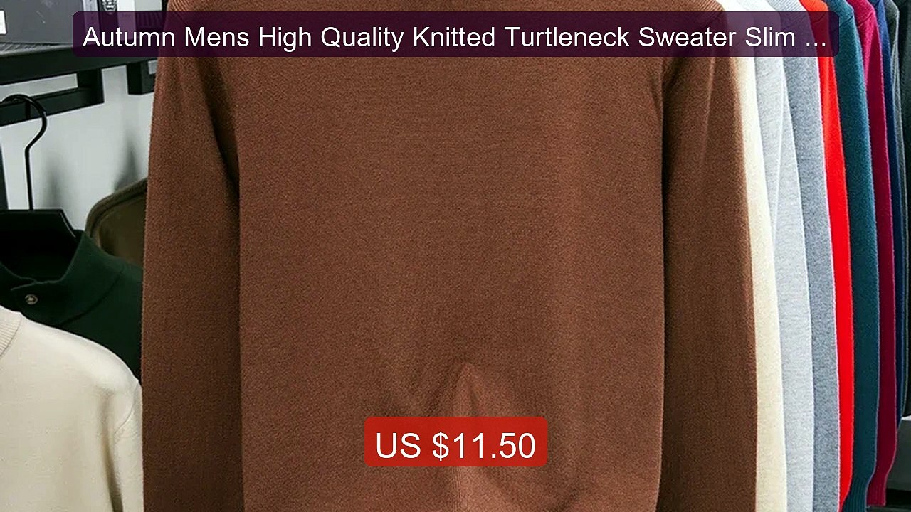 Autumn Mens High Quality Knitted Turtleneck Sweater Slim Fit Long ... -- Best Deal 2026 | Shop Now!