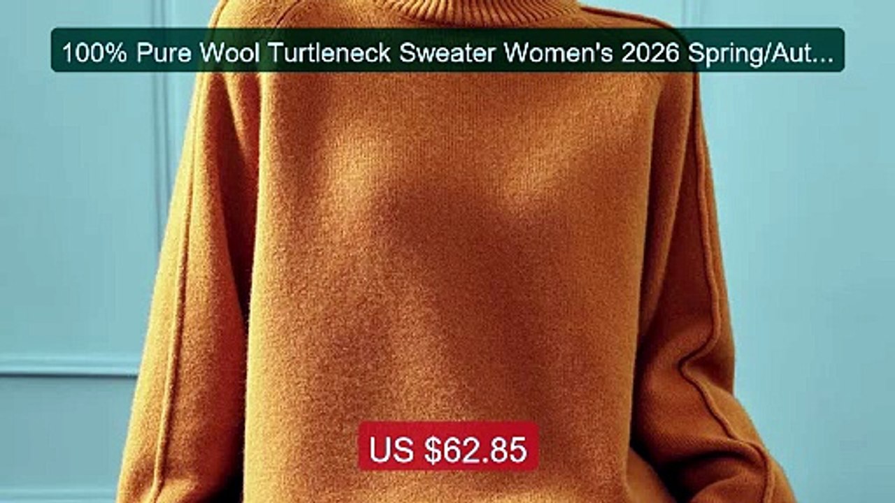 100% Pure Wool Turtleneck Sweater Women's 2026 Spring/Autumn ... -- Amazing Value 2026 | Must Have!
