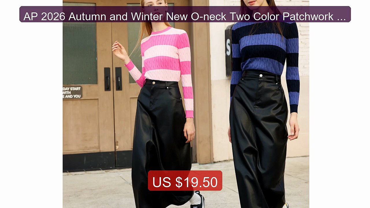 AP 2026 Autumn and Winter New O-neck Two Color Patchwork Sw... -- Top Pick 2026 | Unbeatable Price!