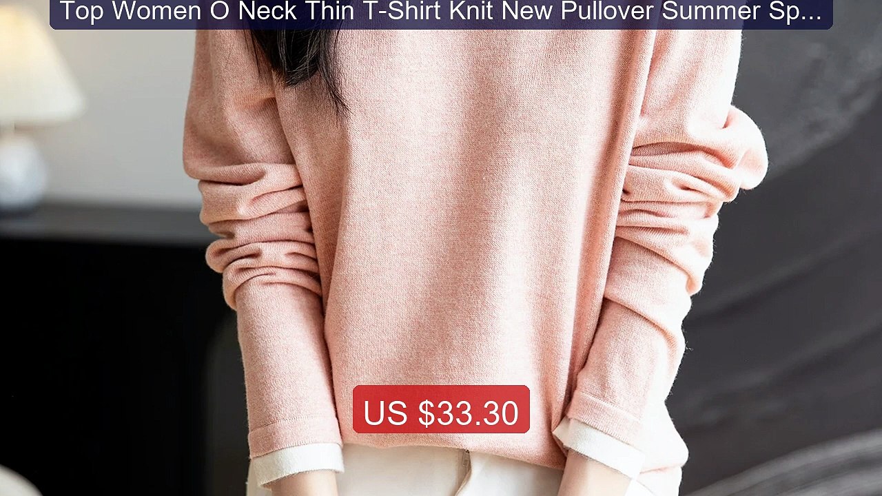 Top Women O Neck Thin T-Shirt Knit New Pullover Summer Spring Fashi... -- Top Rated 2026 | Buy Now!