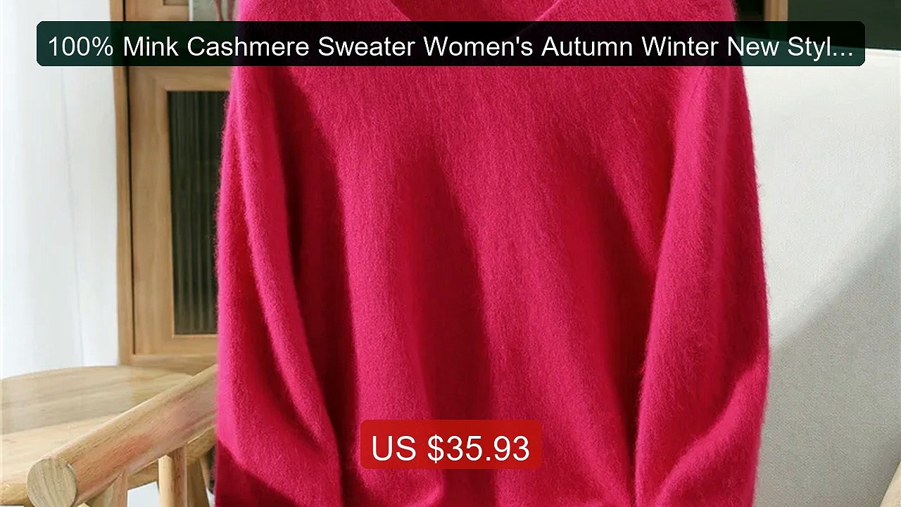 100% Mink Cashmere Sweater Women's Autumn Winter New Style Solid Co... -- Top Rated 2026 | Buy Now!