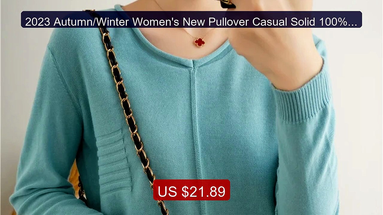 2023 Autumn/Winter Women's New Pullover Casual Solid 100% Cott... -- Hot Deal 2026 | Limited Offer!