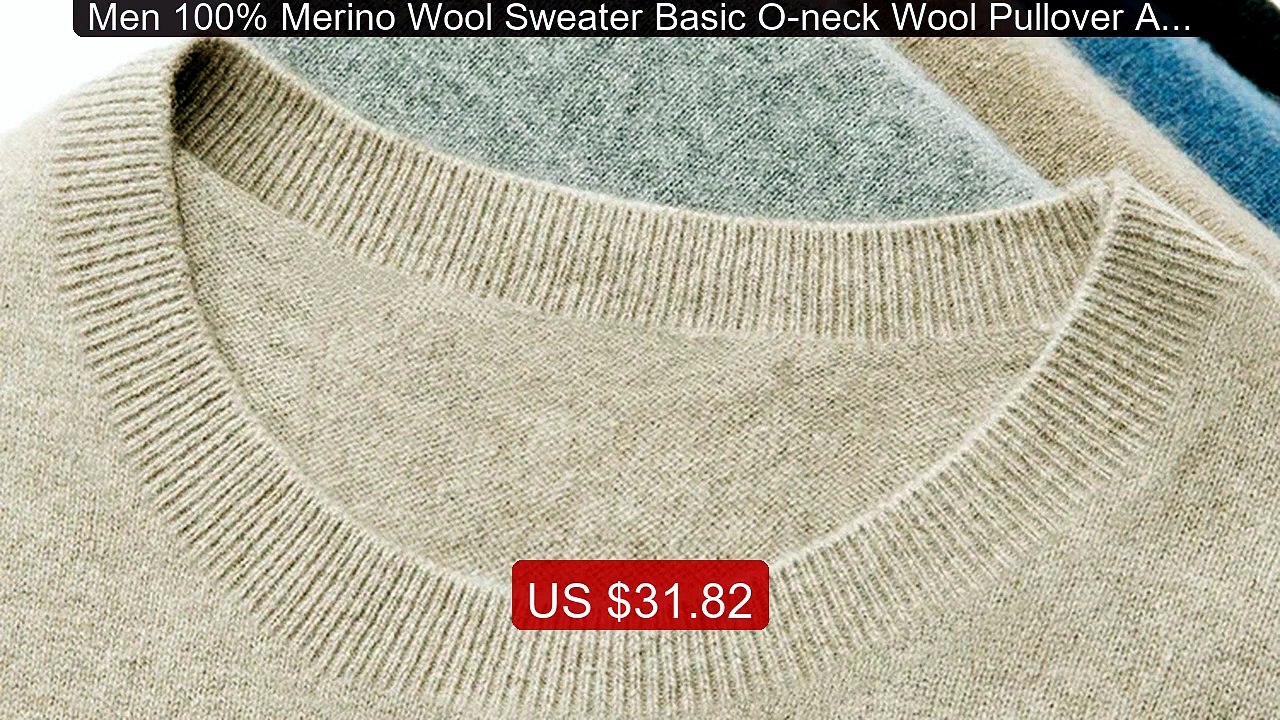 Men 100% Merino Wool Sweater Basic O-neck Wool Pullover Autumn Win... -- Best Deal 2026 | Shop Now!