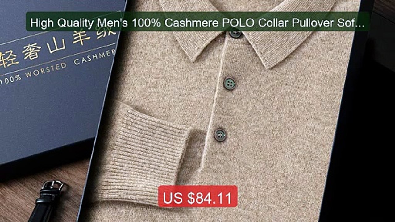 High Quality Men's 100% Cashmere POLO Collar Pullover Soft Ela... -- Best Buy 2026 | Great Quality!