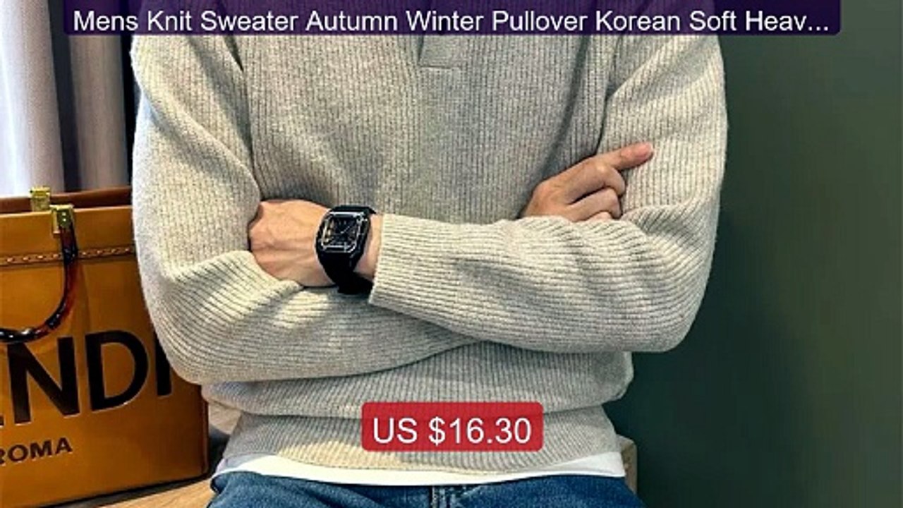 Mens Knit Sweater Autumn Winter Pullover Korean Soft Heavyweight K... -- Best Deal 2026 | Shop Now!