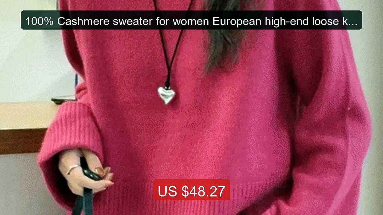 100% Cashmere sweater for women European high-end loose knitt... -- Amazing Value 2026 | Must Have!