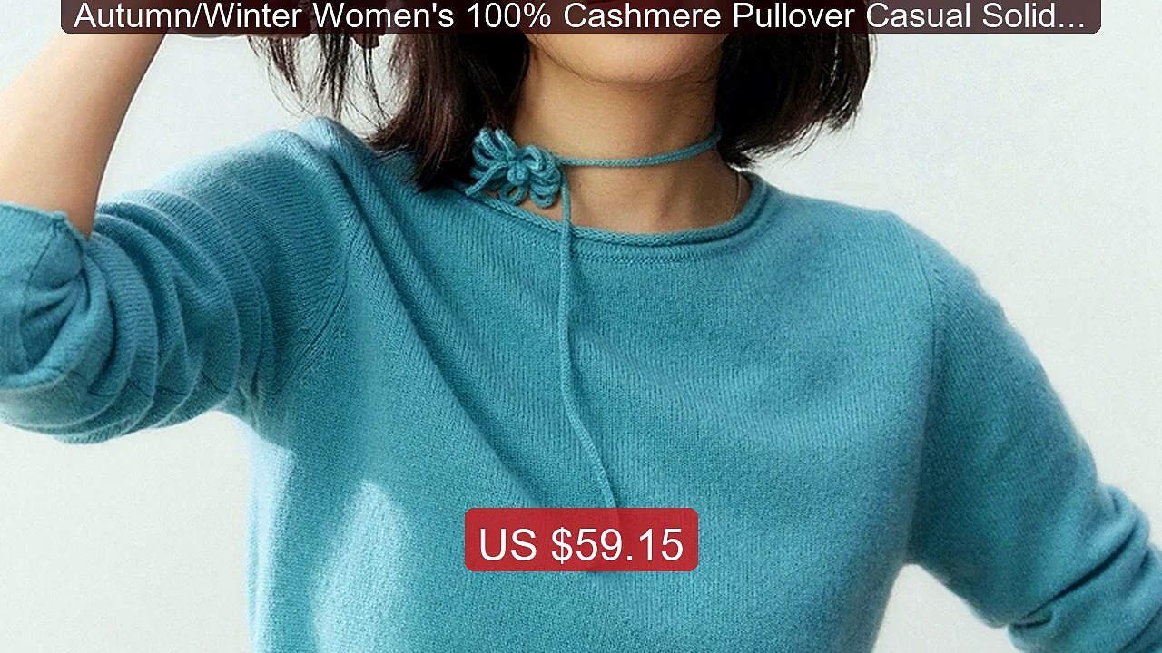 Autumn/Winter Women's 100% Cashmere Pullover Casual Solid Knitted ... -- Best Deal 2026 | Shop Now!