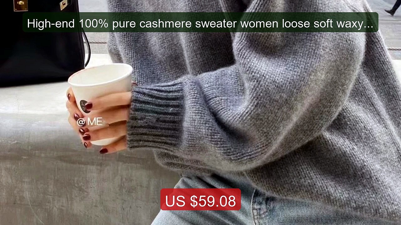 High-end 100% pure cashmere sweater women loose soft waxy l... -- Top Pick 2026 | Unbeatable Price!