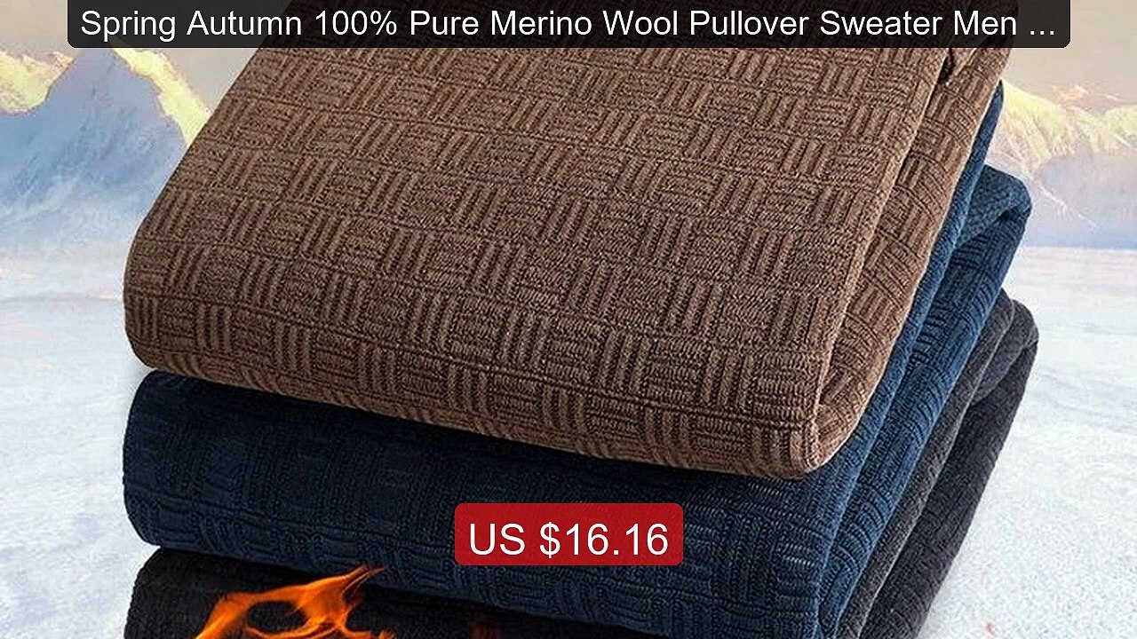 Spring Autumn 100% Pure Merino Wool Pullover Sweater Men O-neck Lo... -- Best Deal 2026 | Shop Now!