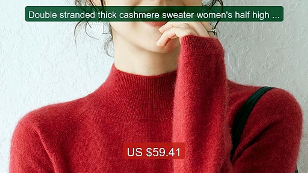 Double stranded thick cashmere sweater women's half high ne... -- Top Pick 2026 | Unbeatable Price!