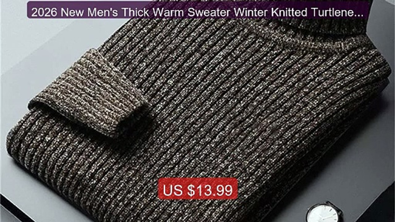 2026 New Men's Thick Warm Sweater Winter Knitted Turtleneck P... -- Amazing Value 2026 | Must Have!