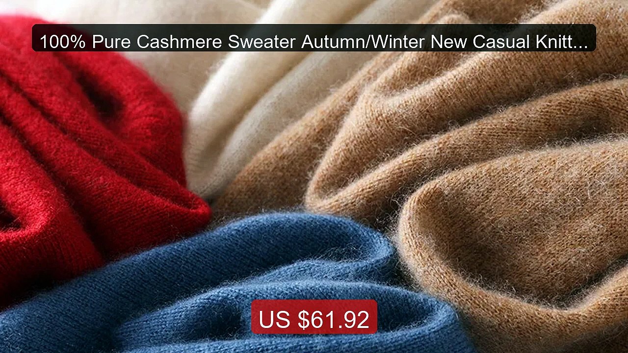 100% Pure Cashmere Sweater Autumn/Winter New Casual Knitted T... -- Amazing Value 2026 | Must Have!