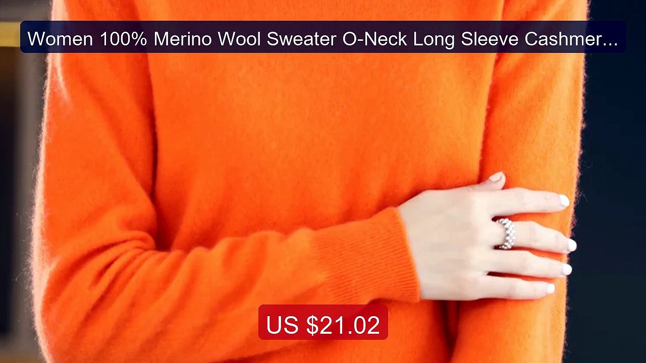 Women 100% Merino Wool Sweater O-Neck Long Sleeve Cashmere ... -- Top Pick 2026 | Unbeatable Price!