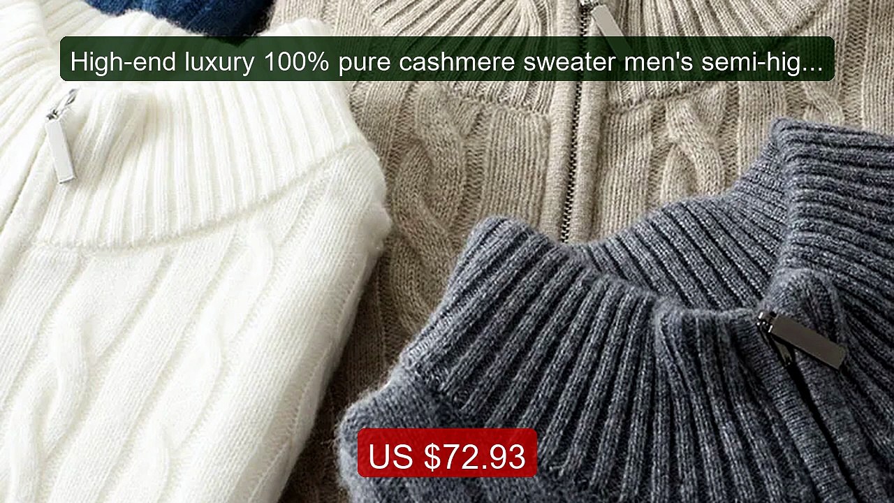 High-end luxury 100% pure cashmere sweater men's semi-high ... -- Top Pick 2026 | Unbeatable Price!