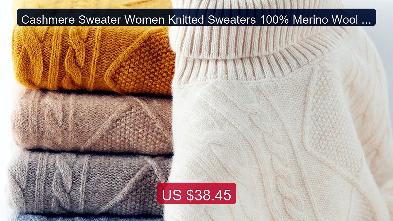 Cashmere Sweater Women Knitted Sweaters 100% Merino Wool Turtl... -- Best Buy 2026 | Great Quality!
