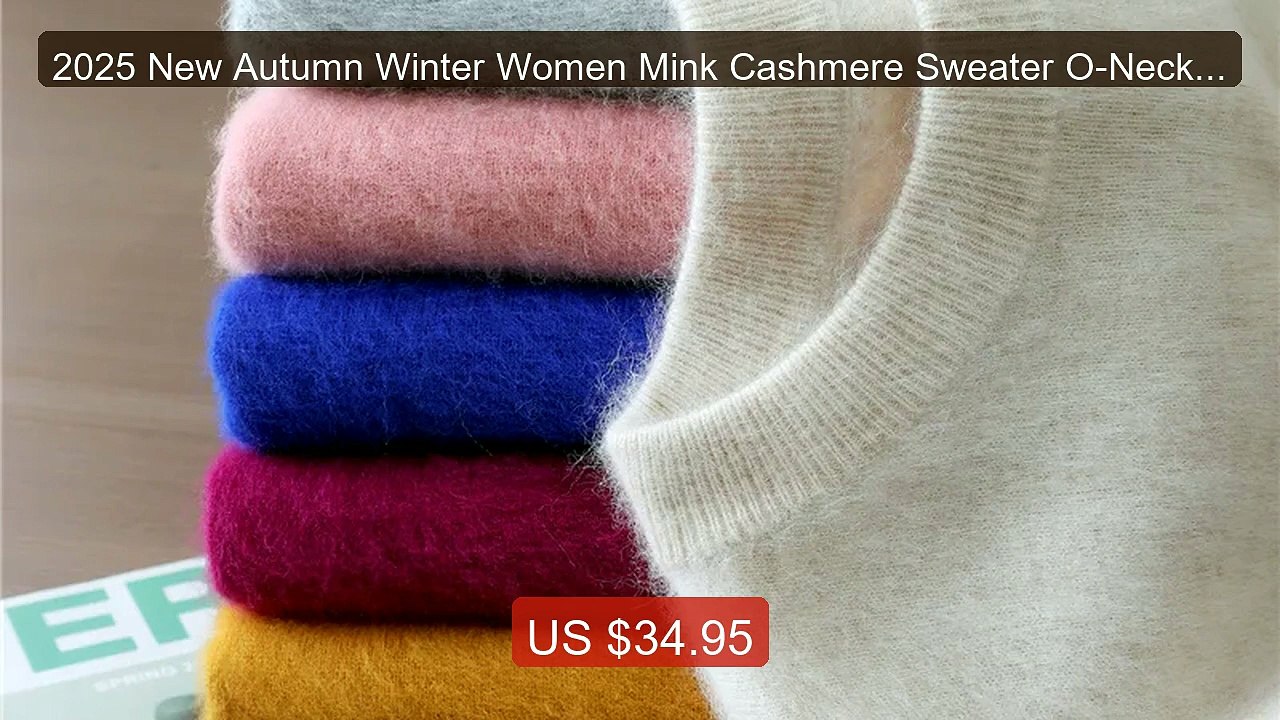 2025 New Autumn Winter Women Mink Cashmere Sweater O-Neck Pull... -- Hot Deal 2026 | Limited Offer!
