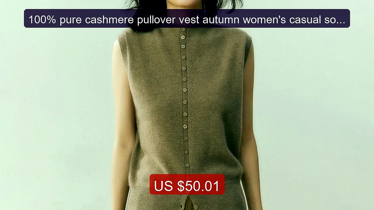 100% pure cashmere pullover vest autumn women's casual soli... -- Top Pick 2026 | Unbeatable Price!
