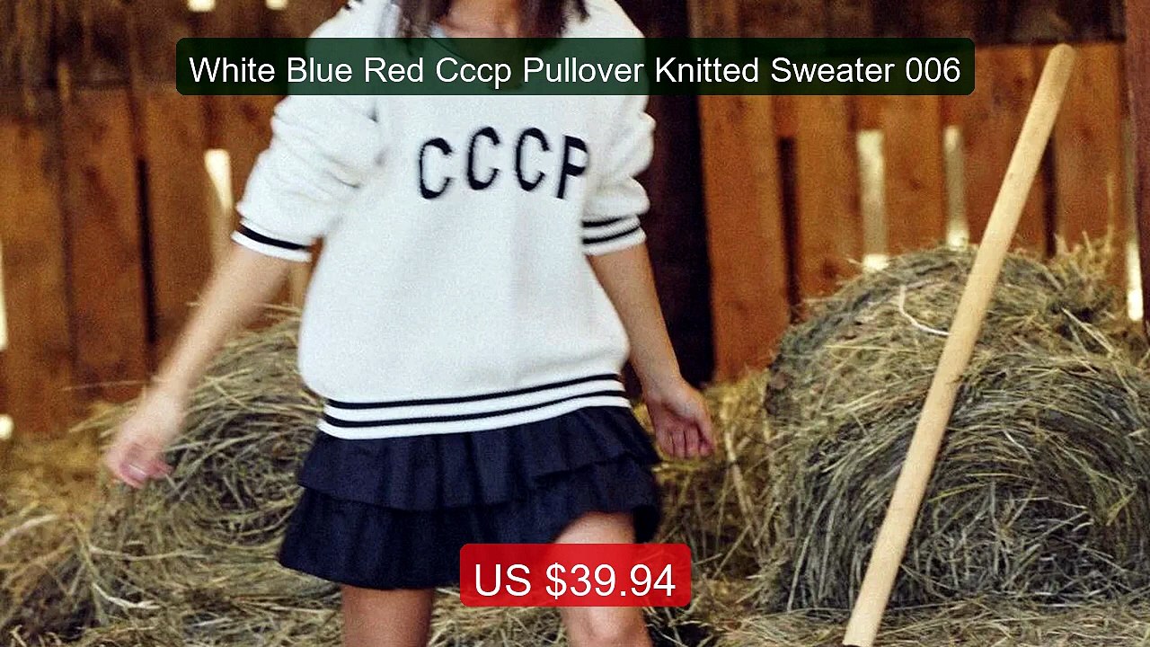 White Blue Red Cccp Pullover Knitted Sweater 006 -- Best Deal 2026 | Shop Now!