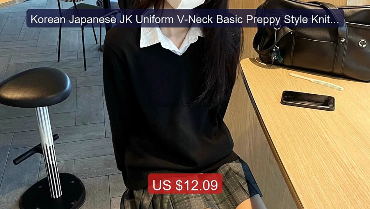 Korean Japanese JK Uniform V-Neck Basic Preppy Style Knit Swea... -- Best Buy 2026 | Great Quality!