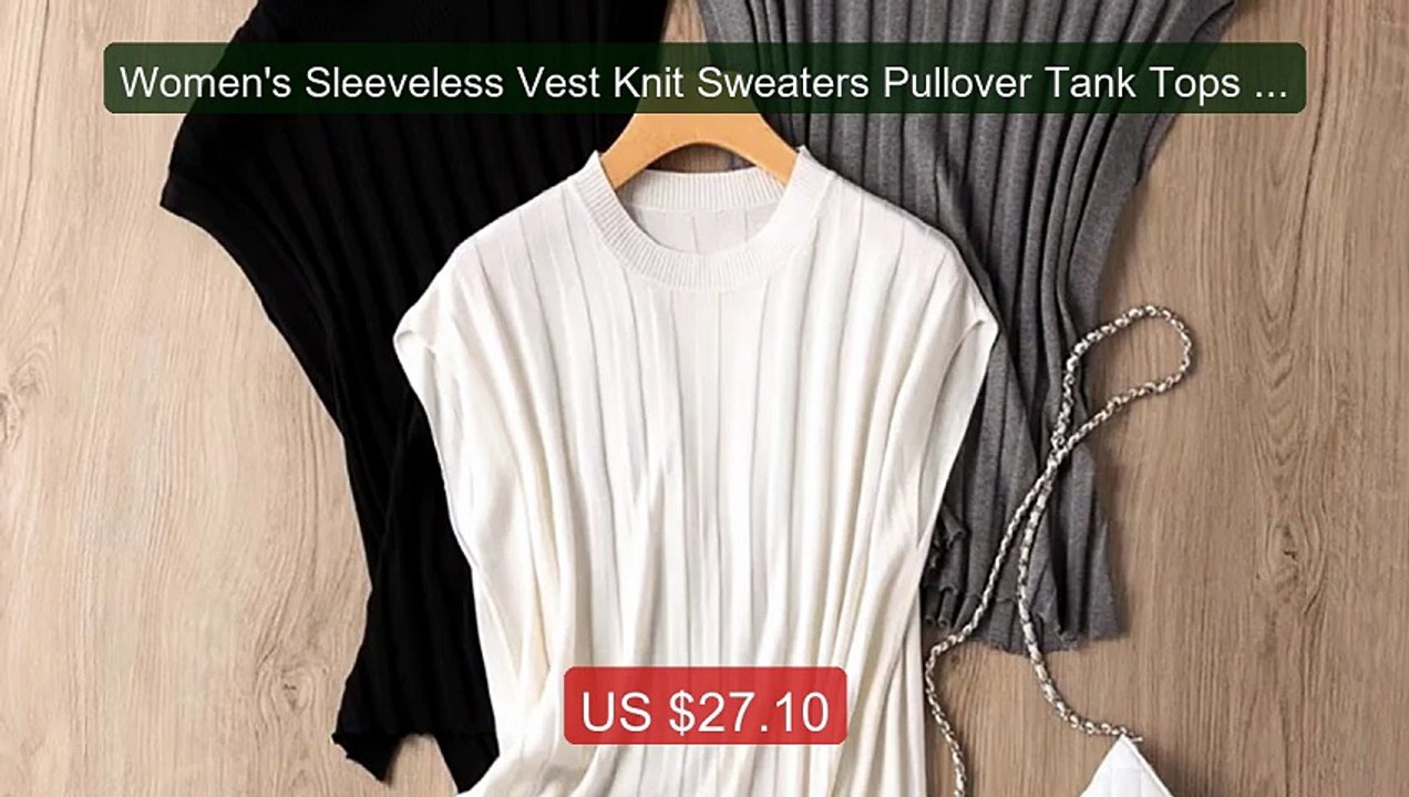 Women's Sleeveless Vest Knit Sweaters Pullover Tank Tops Ribbed Str... -- Top Rated 2026 | Buy Now!