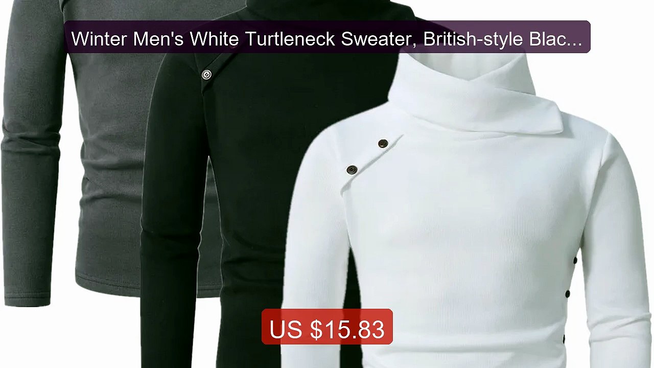 Winter Men's White Turtleneck Sweater, British-style Black Pul... -- Best Buy 2026 | Great Quality!