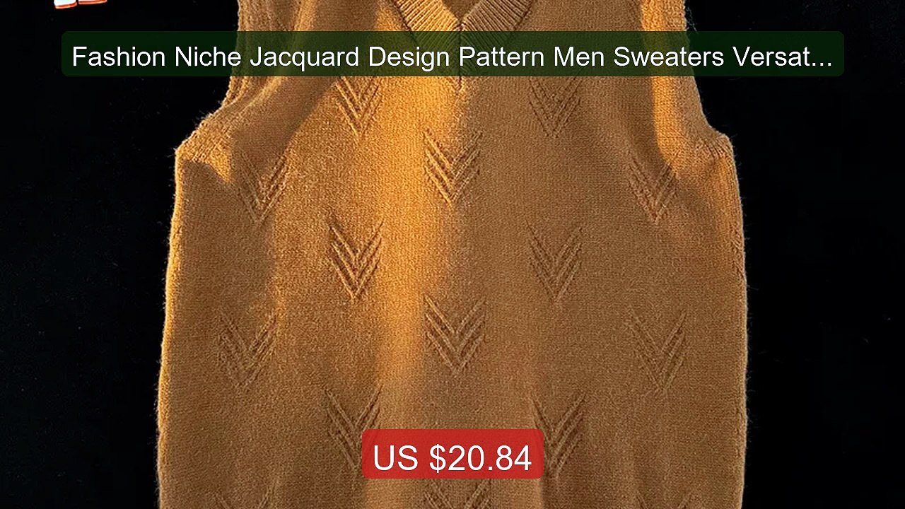 Fashion Niche Jacquard Design Pattern Men Sweaters Versatil... -- Top Pick 2026 | Unbeatable Price!