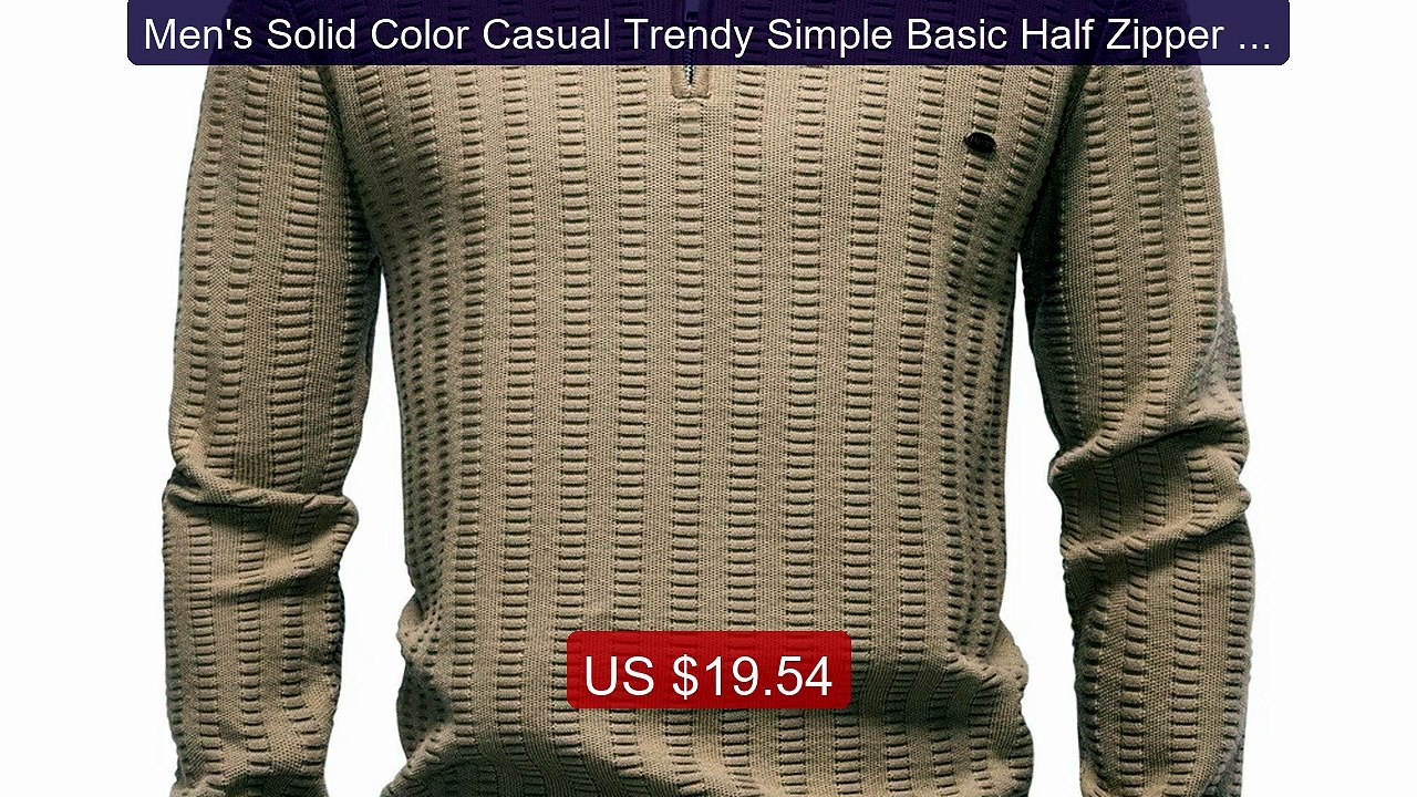 Men's Solid Color Casual Trendy Simple Basic Half Zipper Stan... -- Amazing Value 2026 | Must Have!