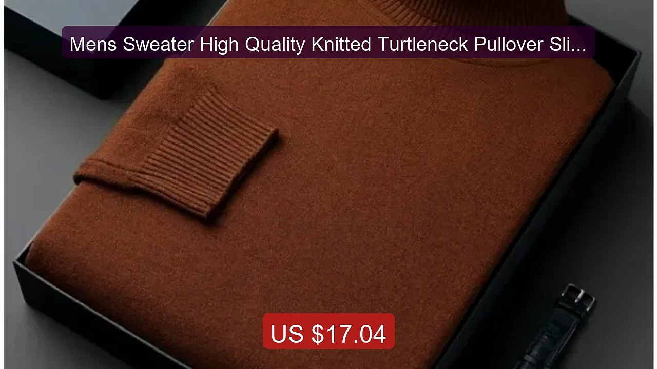 Mens Sweater High Quality Knitted Turtleneck Pullover Slim Fit... -- Hot Deal 2026 | Limited Offer!