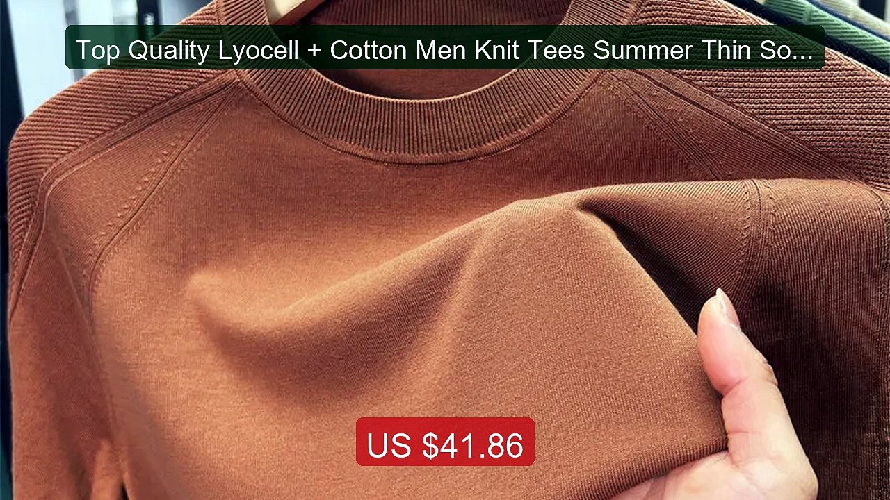 Top Quality Lyocell + Cotton Men Knit Tees Summer Thin Soft M... -- Amazing Value 2026 | Must Have!