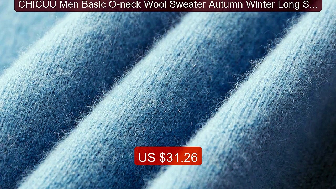 CHICUU Men Basic O-neck Wool Sweater Autumn Winter Long Sleeve Bott... -- Top Rated 2026 | Buy Now!