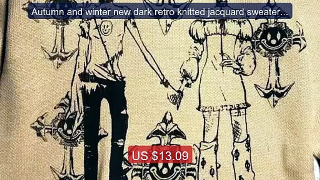 Autumn and winter new dark retro knitted jacquard sweater American ... -- Top Rated 2026 | Buy Now!