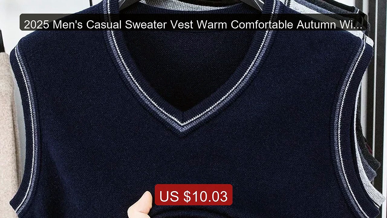 2025 Men's Casual Sweater Vest Warm Comfortable Autumn Wint... -- Top Pick 2026 | Unbeatable Price!