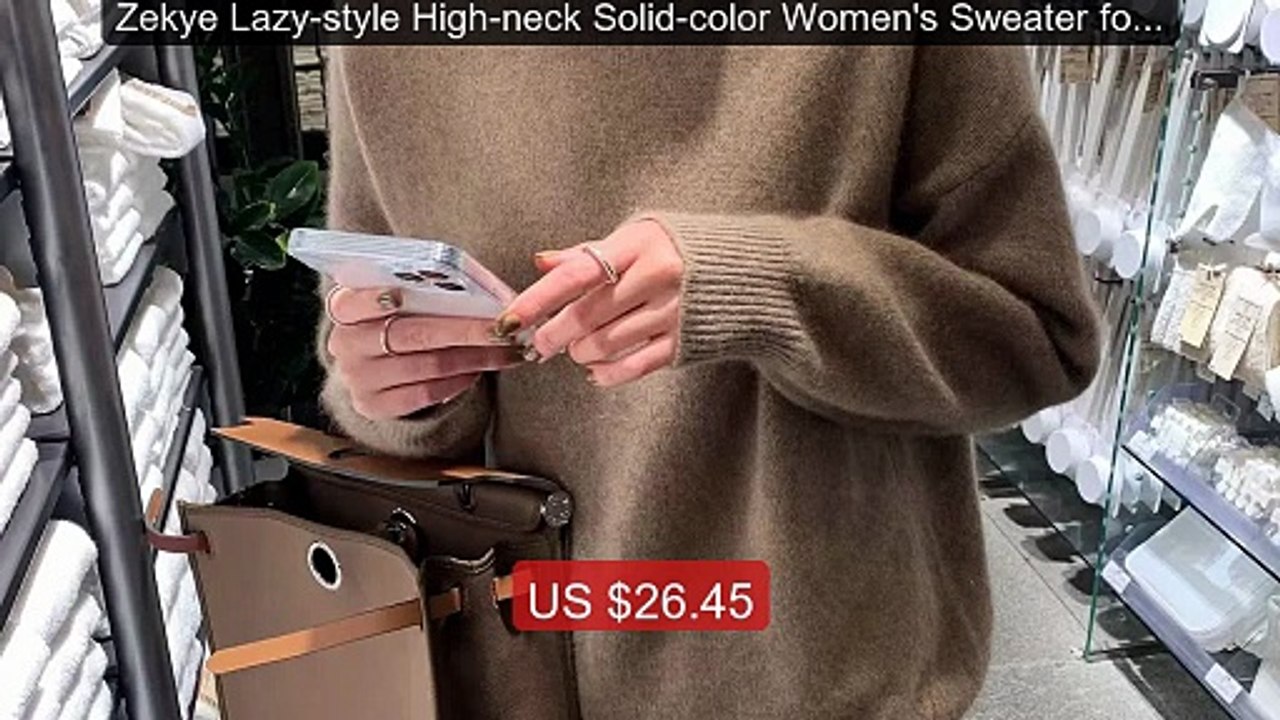 Zekye Lazy-style High-neck Solid-color Women's Sweater for Autumn ... -- Best Deal 2026 | Shop Now!