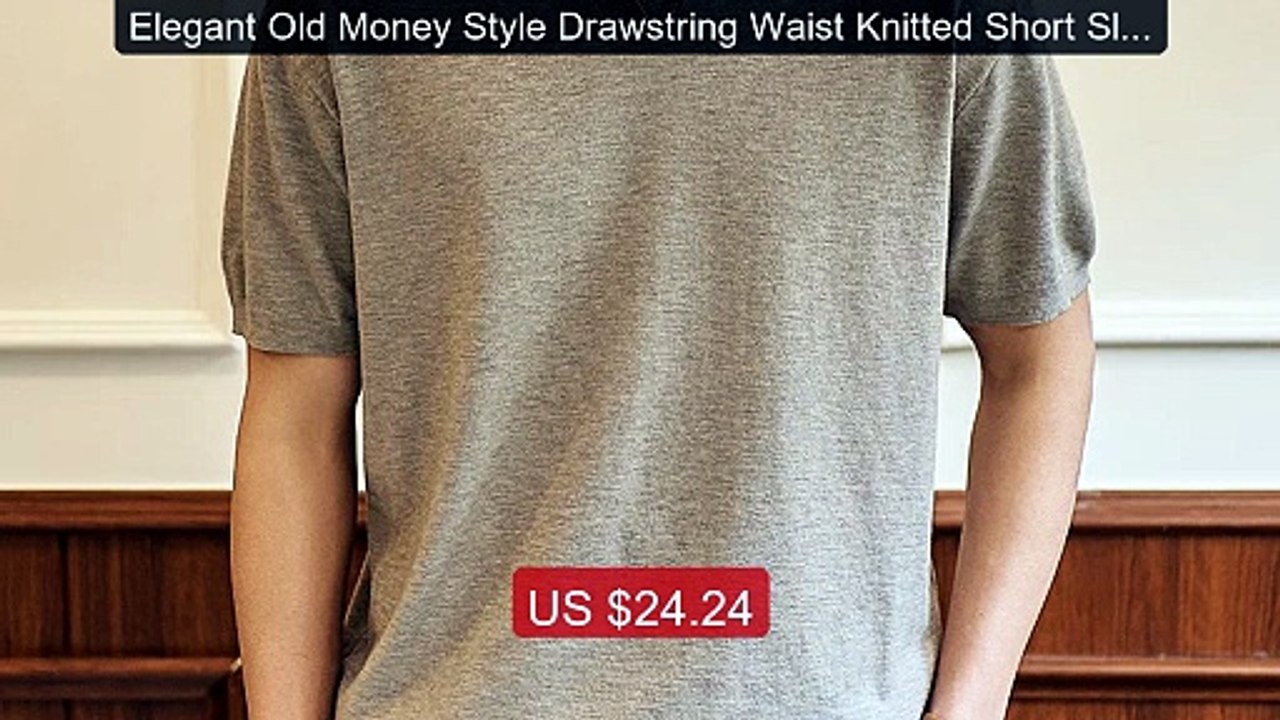 Elegant Old Money Style Drawstring Waist Knitted Short Sleeved... -- Best Buy 2026 | Great Quality!